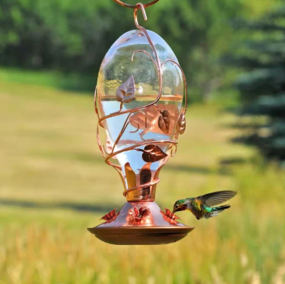 Glass Hummingbird Feeder for Elegant Backyard Bird Feeding